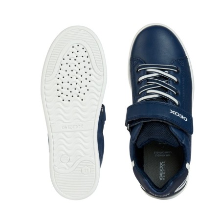 Geox Παιδικά Sneakers Djrock Ανατομικά με Σκρατς για Αγόρι Navy Μπλε